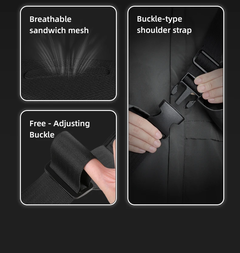 Heroic Knight Kleine Umhängetasche für Herren, leicht, wasserdicht, X-Pac-Stoff, Brust-Umhängetasche, lässig, Sport, Wandern, Hüfttasche – Detail 20