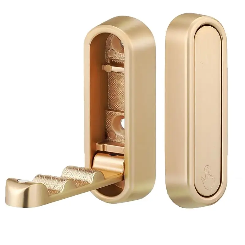 

A24F-2PCS Золотые складные настенные крючки, металлические складные крючки для крепления на стену в ванной, на кухне, в спальне - экономия места, для полотенец