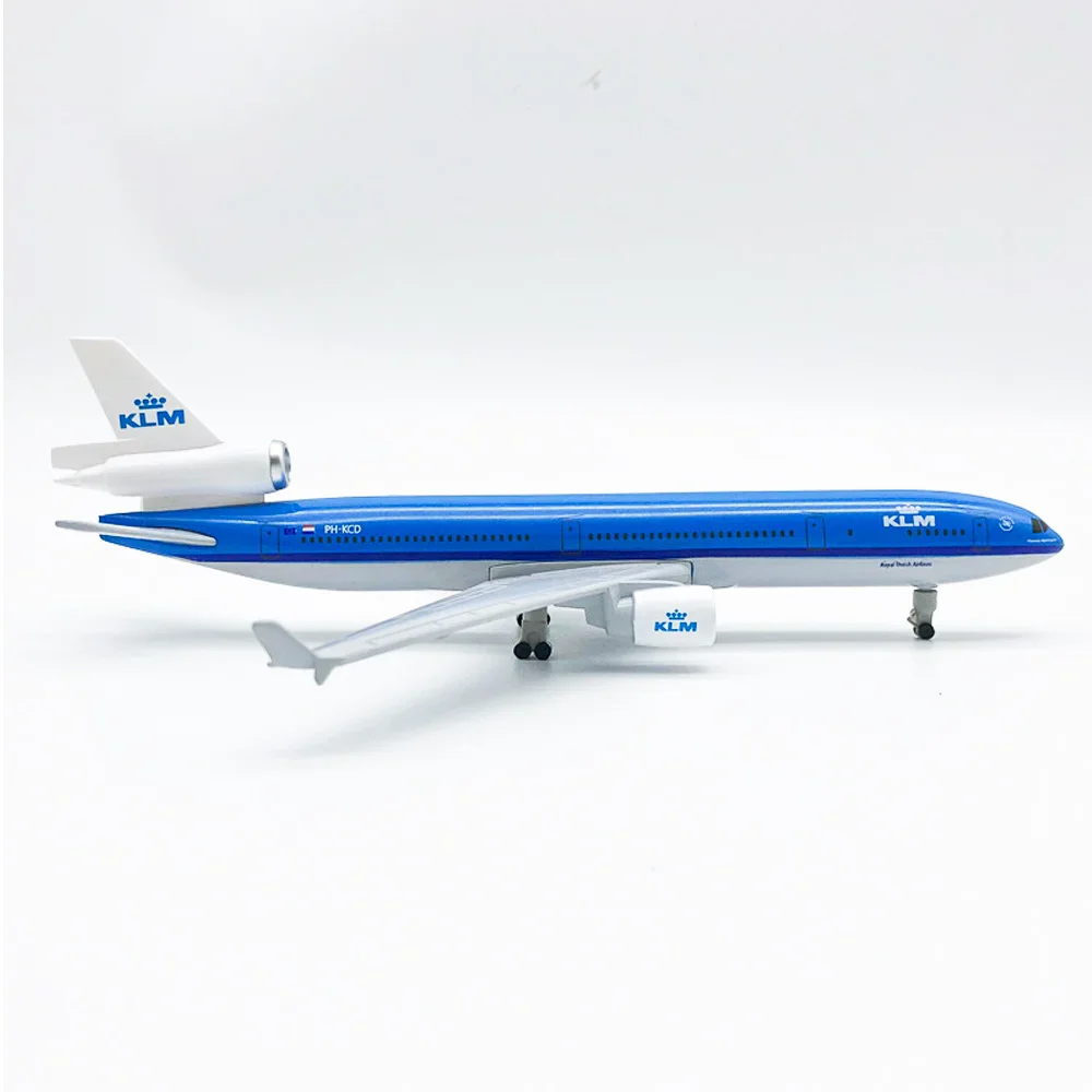 NEW 20cm Netherlands KLM Airlines MD MD-11 Airways Diecast Airplane Model Alloy Metal Air Plane Model Wheels Aircraft Toys