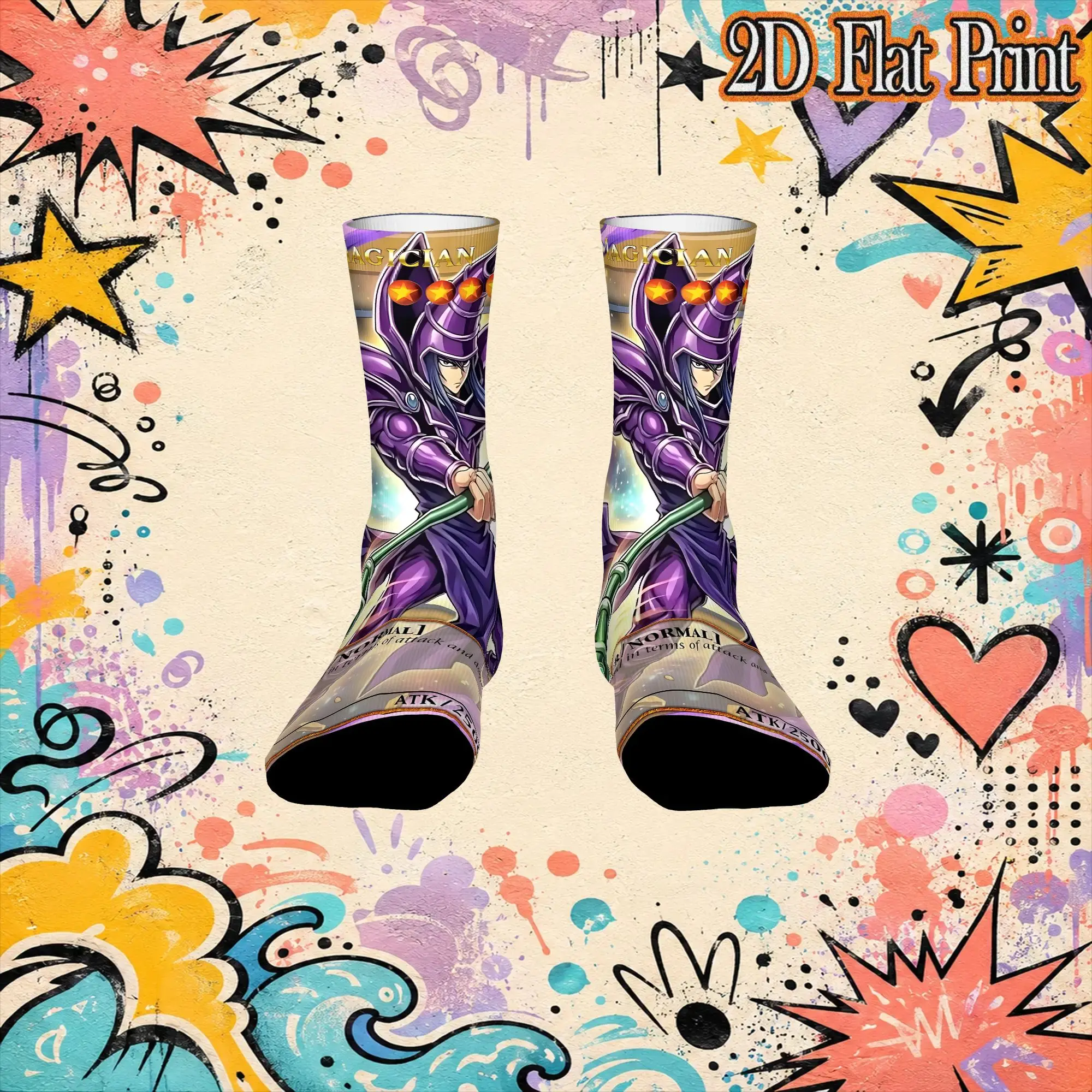 Autumn Winter Retro YU GI OH Card Meme Crazy Men's compression Socks Unisex  Funny Crew Sock