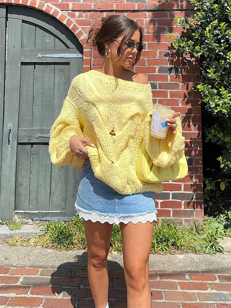 Fashion Solid O Neck Sweater for Women Casual Long Sleeve Female Oversize Pullover 2025 Autumn New Lady Knitting Top High Street