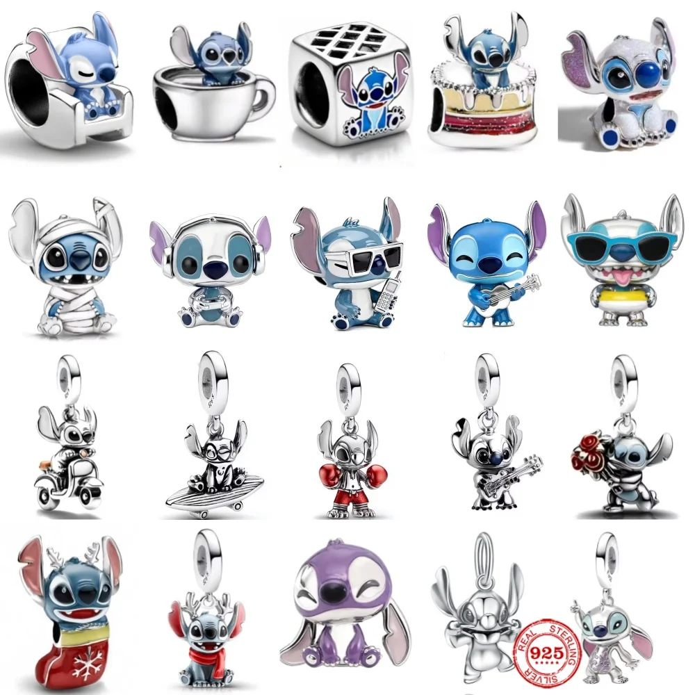 

2026 New Disney 925 Silver Cute Cartoon Animal Puppy Pendant Bead Suitable for European Bracelets DIY Accessories Charm Jewelry