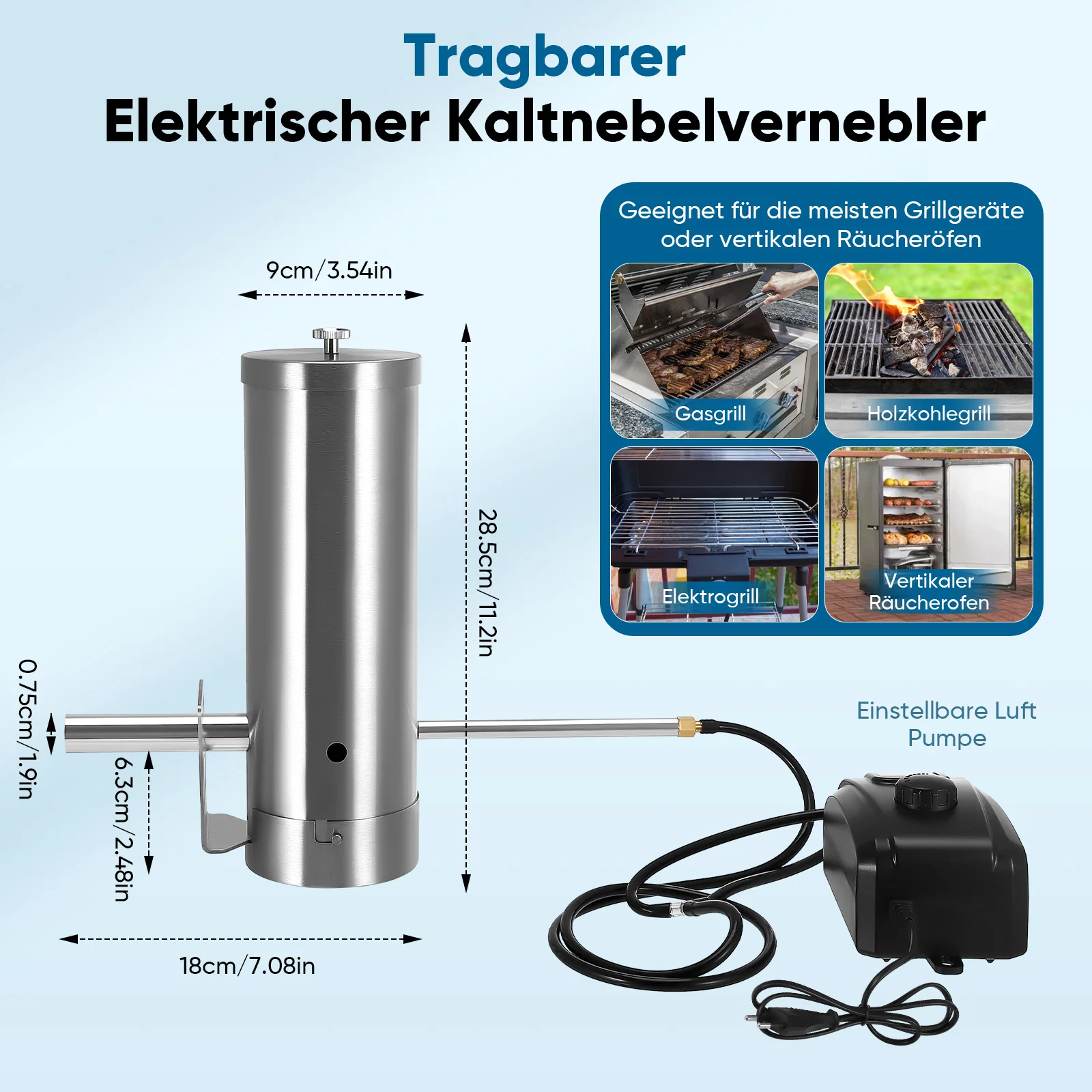 Verbesserter Kaltrauchgenerator aus Edelstahl für BBQ und Räucherofen - Premium Zubehör für Grill und Fleischräuchern