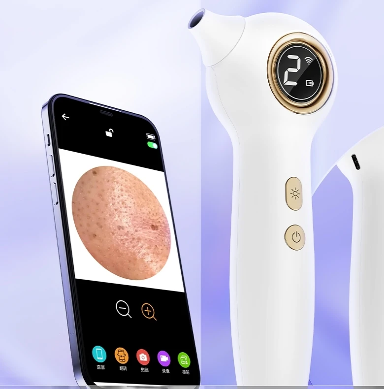 

2025 New OEM Home Use Smart Wireless Rechargeable Visual Skin Care Face Nose Whitehead Electric Vacuum Blackhead Remover