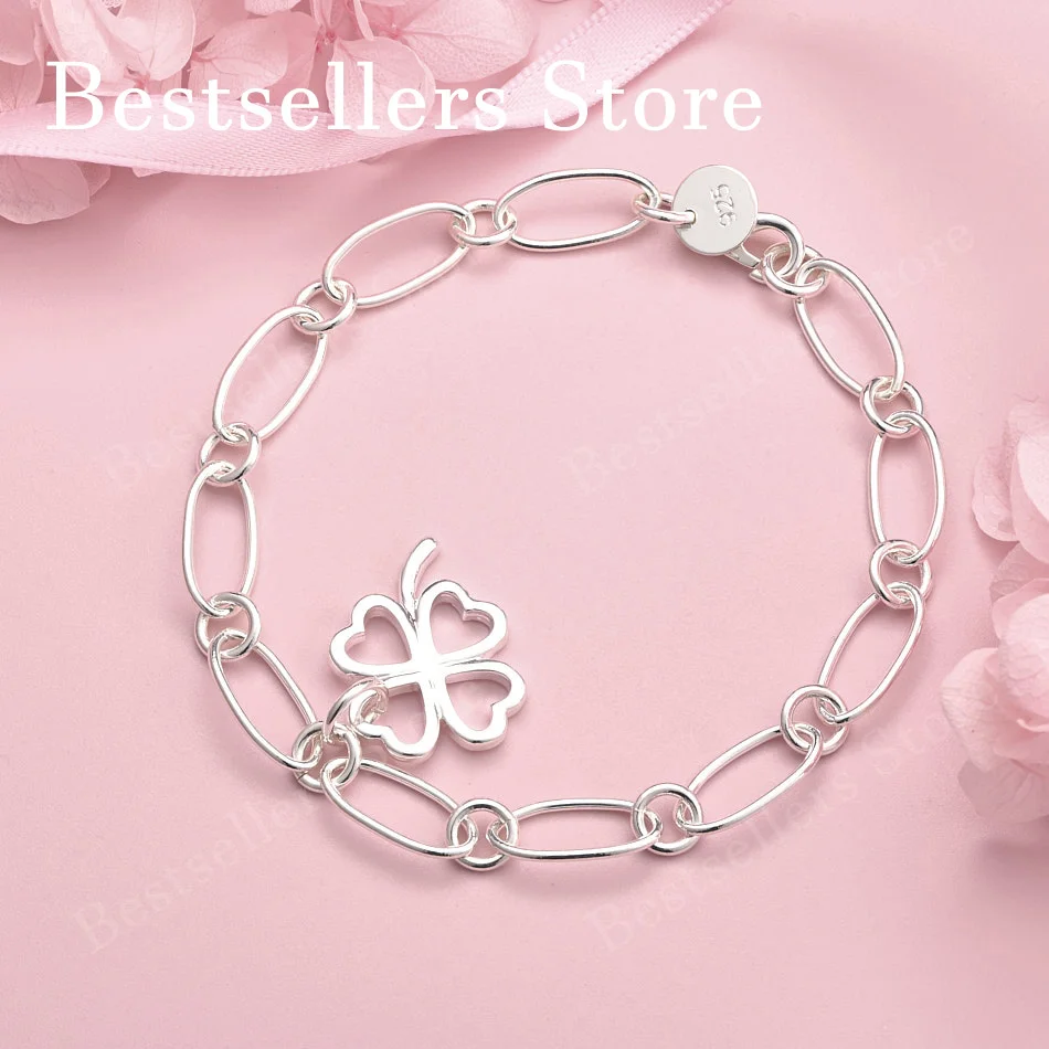 

925 sterling silver 8-inch exquisite clover bracelet for women's parties, fashionable weddings, jewelry accessories
