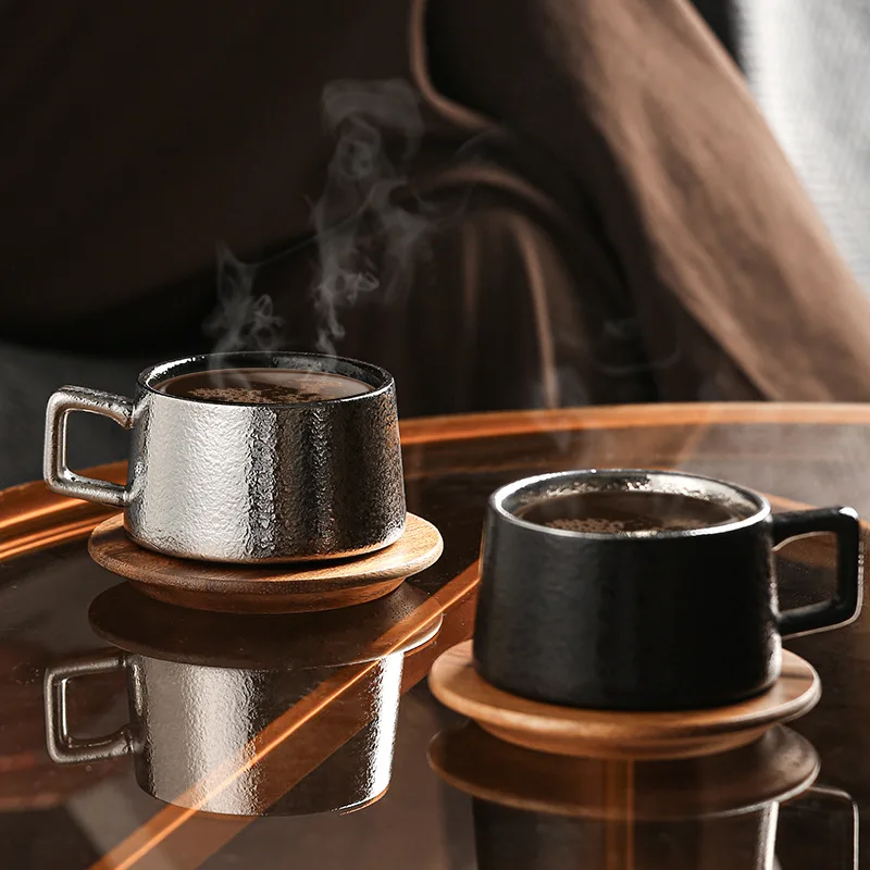 Ensemble de tasses et plats en céramique de haute beauté de 230ml, bureau nordique, thé de l'après-midi, cadeau personnalisé, tasses pratiques, ensemble d'assiettes de tasse à café
