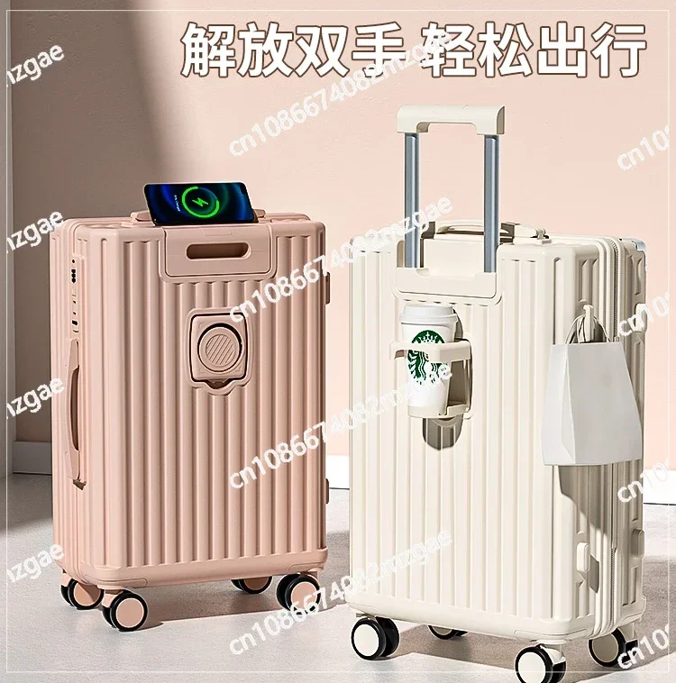 Suitcase Female 2024 New Trolley Case Boarding 20 Inches 24 Small Travel Password Leather Case Silent Universal Wheel