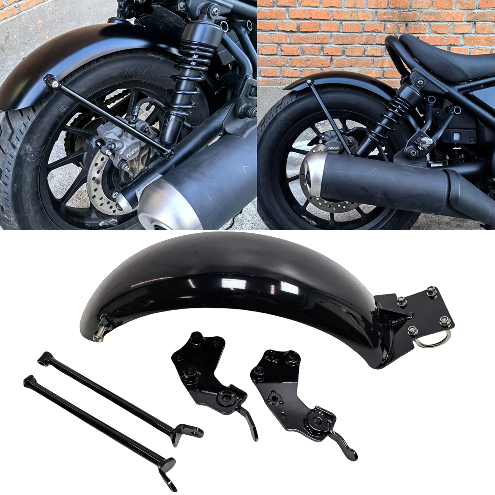 Motorcycle Rear Fender Mudguard Flap Splash Guard For Honda Rebel CM300 500 2017-2025