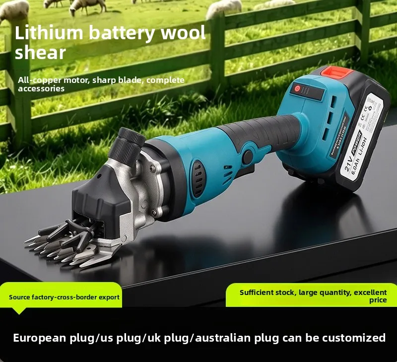 Cordless Electric Sheep Shears Rechargeable Lithium Battery Handheld Portable High Power Clipper Trimmer for Shearing Farm Use