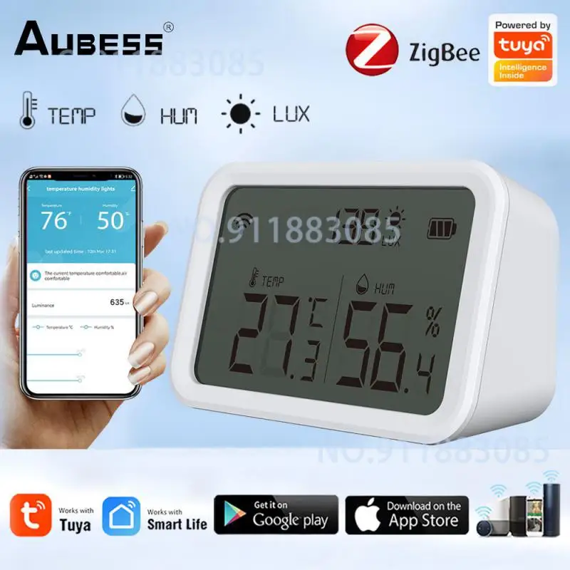 

Tuya Zigbee Smart Temperature Humidity Sensor Detector OTA Function Indoor Hygrometer Thermometer LCD Screen Need ZigBee Hub