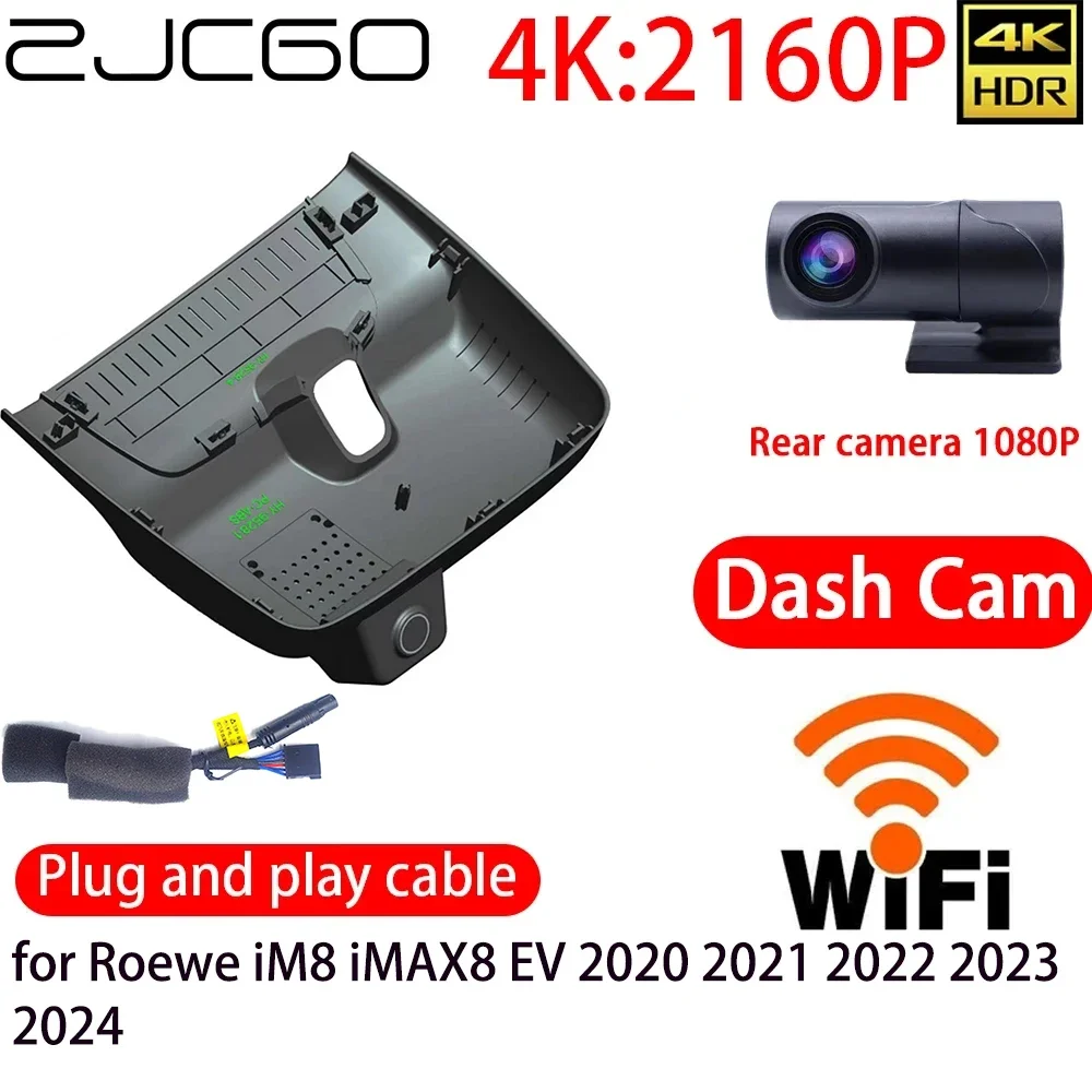 

ZJCGO 4K Car DVR Dash Cam Wifi Front Rear Camera 24h Monitor for Roewe iM8 iMAX8 EV 2020 2021 2022 2023 2024