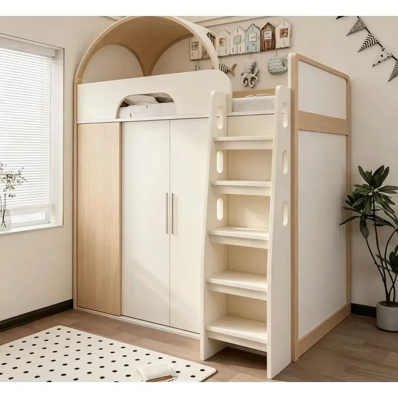 Elevated bed with integrated locker
