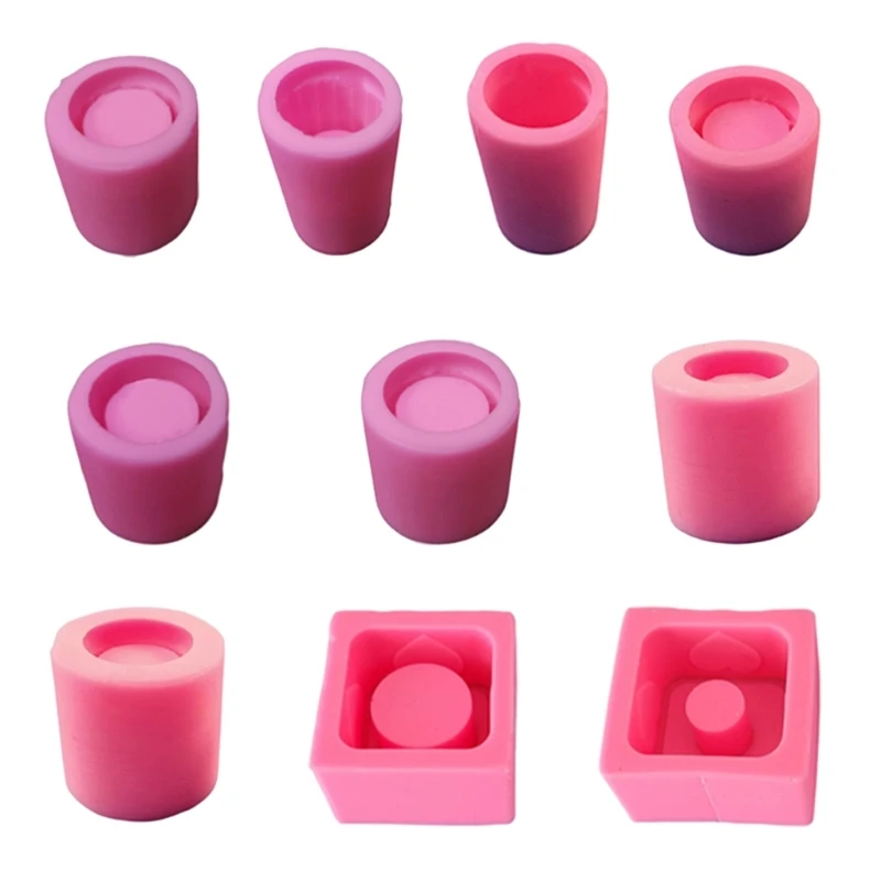 

Tealight Holder Silicone Mold Cylinder Shaped Stand Mould DIY Cement Candlestick Resin Molds Home Decors N2UE