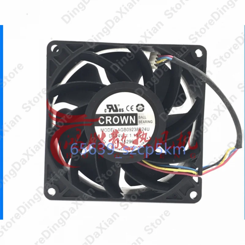 d 1PCS For CROWN AGB09238B24U | 92×92×38mm DC24V 1.13A 9CM 4-Pin Axial Fan