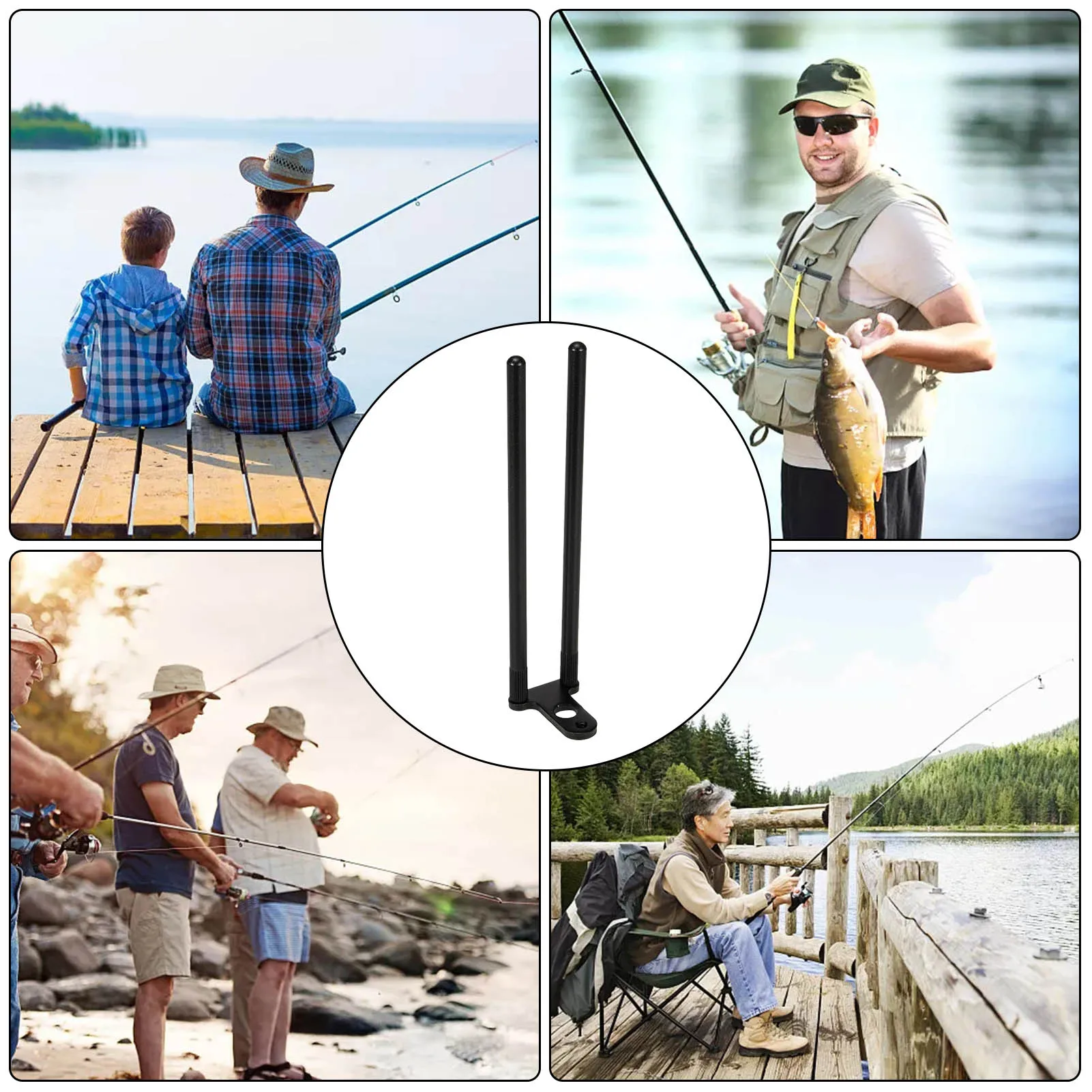 Universal Fishing Rod Fishing Accessories Aluminum Alloy Snag Bar European-style Alarm Bracket Protector Bracket Sea Lake Stand