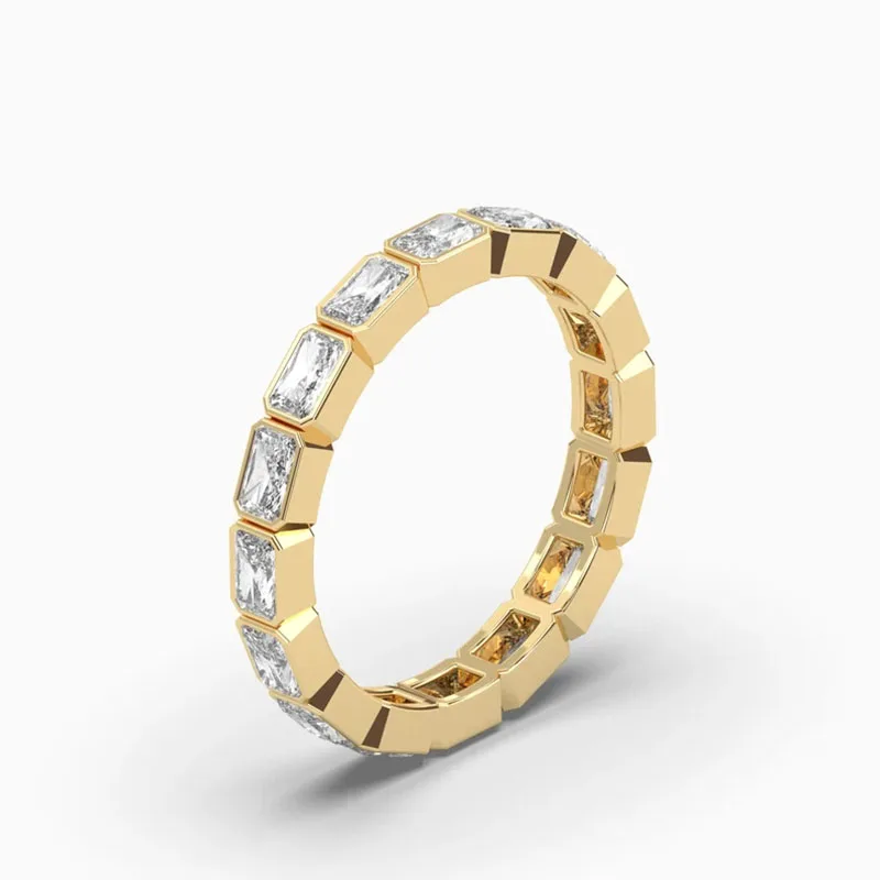 0.2Ct Each Radiation Cut Lab Grown Diamond  Ring Made Of 14K Or 10K Gold Material