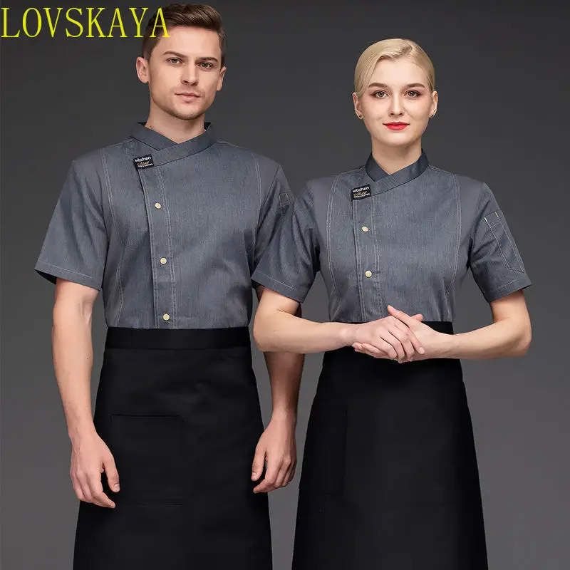 High-End Unisex Pizza Chef Uniform Restaurant Werk Uniform Keuken Bakker Jas Schort Chef-Kok Uniform Dameskleding