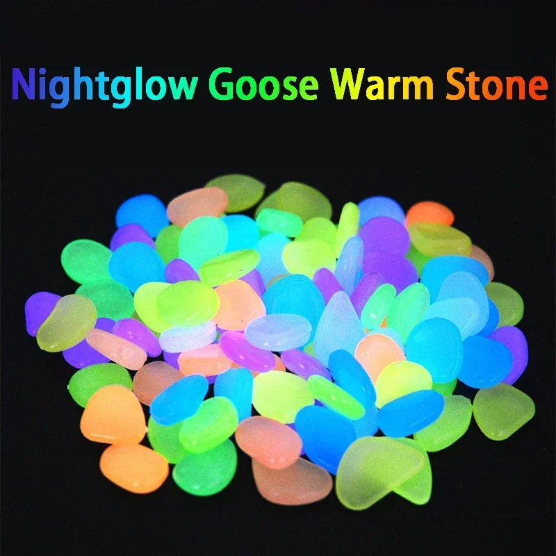 Glow in the Dark Garden Pebbles, Sidewalk, Terrace, Lawn, Patio, Fish Tank, Aquarium Decoration, 50Pcs