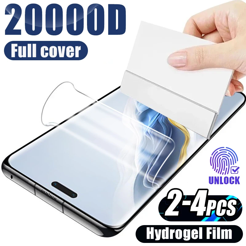 2-4Pcs Curved Hydrogel Film For Honor Magic 6 5 4 Pro Ultimate Screen Protectors For Honor 200 90 70 Lite X8B X7B X6B Not Glass