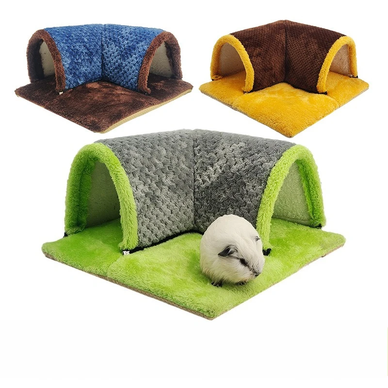 Small pet cotton nest sleeping pad guinea pig squirrel hamster rabbit Totoro pineapple grid right angle channel nest