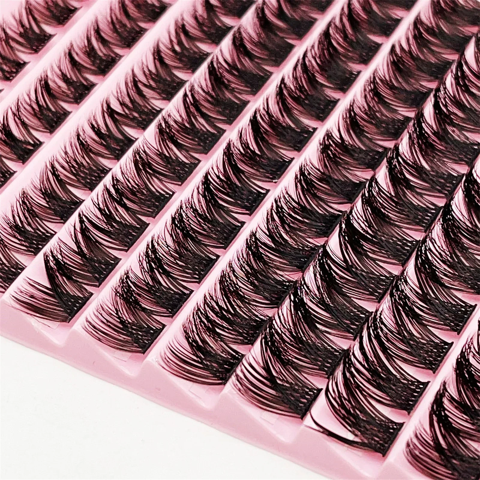 Wimperncluster, 120 Stück, Cluster-Wimpern, 8–16 mm, einzelne Wimpern, natürlicher Look, D-Locken, flauschige Cluster-Wimpern, DIY-Wimpernverlängerung – Detail 3