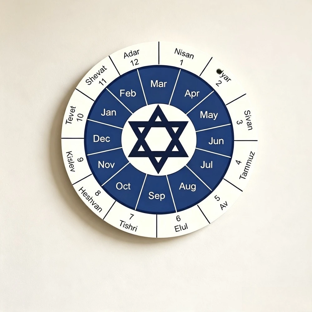 CIFBUY Vintage Jewish Calendar Aluminum Wall Art Waterproof Rustproof Metal Decor for Home Living Room Entryway