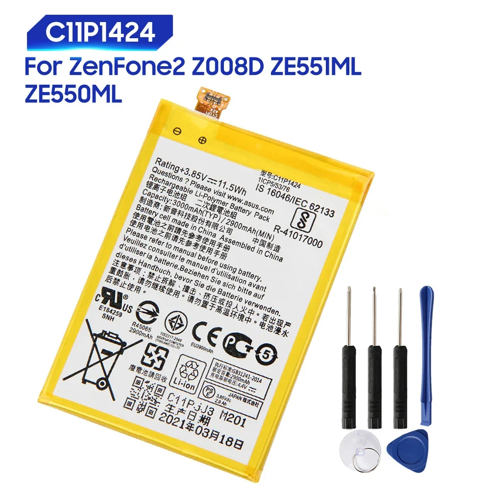 

Replacement Battery For ASUS ZenFone2 ZE551ML ZE550ML Z00ADB Z00AD C11P1424 Rechargeable Phone Battery 3000mAh