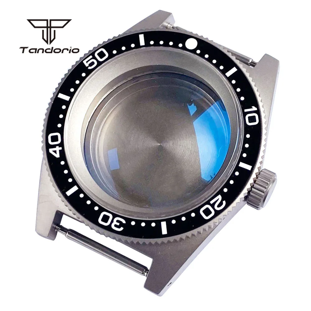 Titanium 62mas Dive Automatic Watch Case Double Domed AR Sapphire Ceramic 120-Click Bezel 30bar Fit NH35 ETA2824 PT5000 Movement