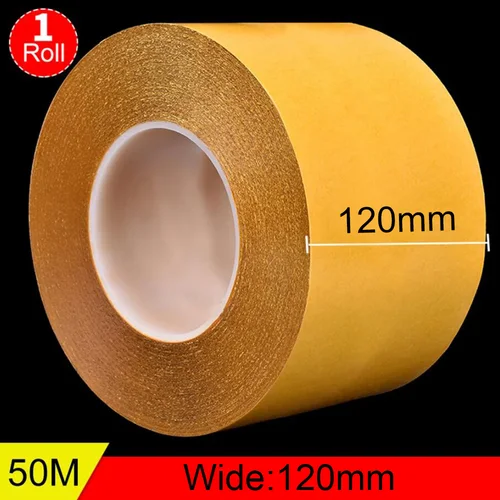 Cinta de doble cara PET de 120mm de espesor, resistente a altas temperaturas, sin rastro, transparente, resistente al calor, cinta adhesiva fuerte de 50M