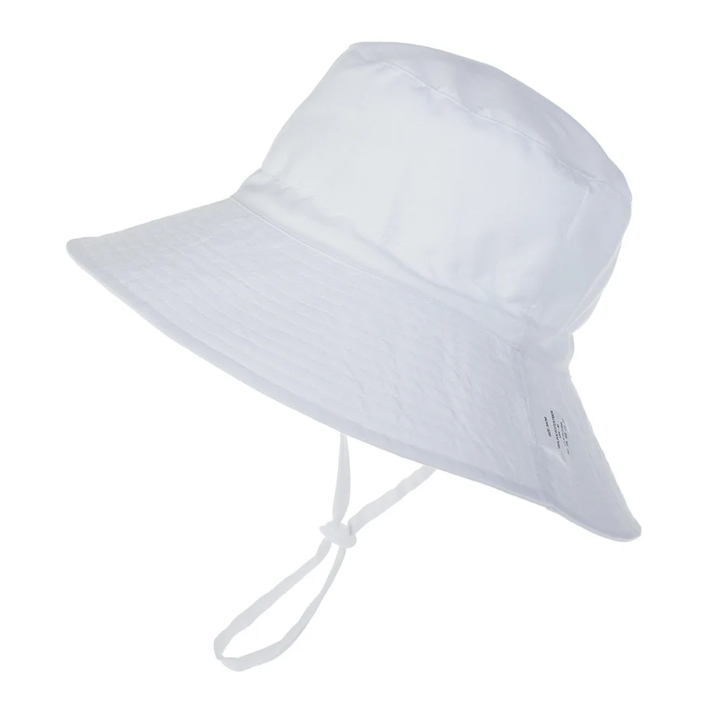 

Quick-Dry Breathable White Cotton Sun Hat Adjustable Strap Baby Fisherman Protects Eyes Face Neck Toddler Travel School Vacation