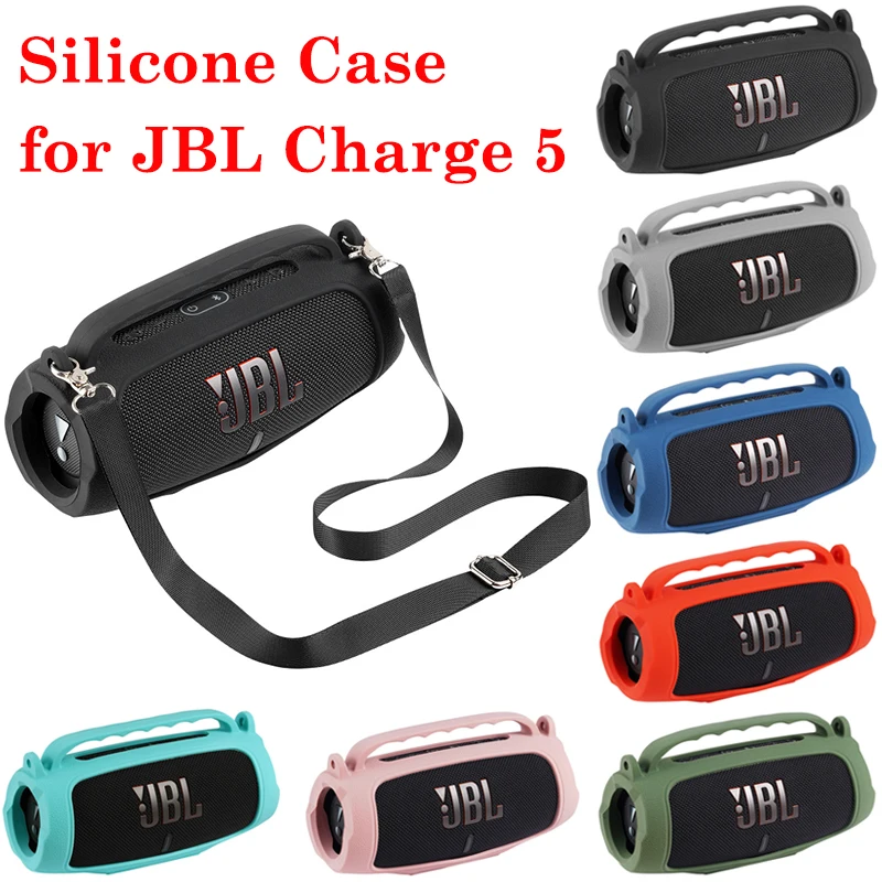 

ZOPRORE Silicone Cover Case for JBL Charge 5 Wi-Fi Wireless Speaker for JBL Charge5 Speaker Skin Shoulder Bag Accessories