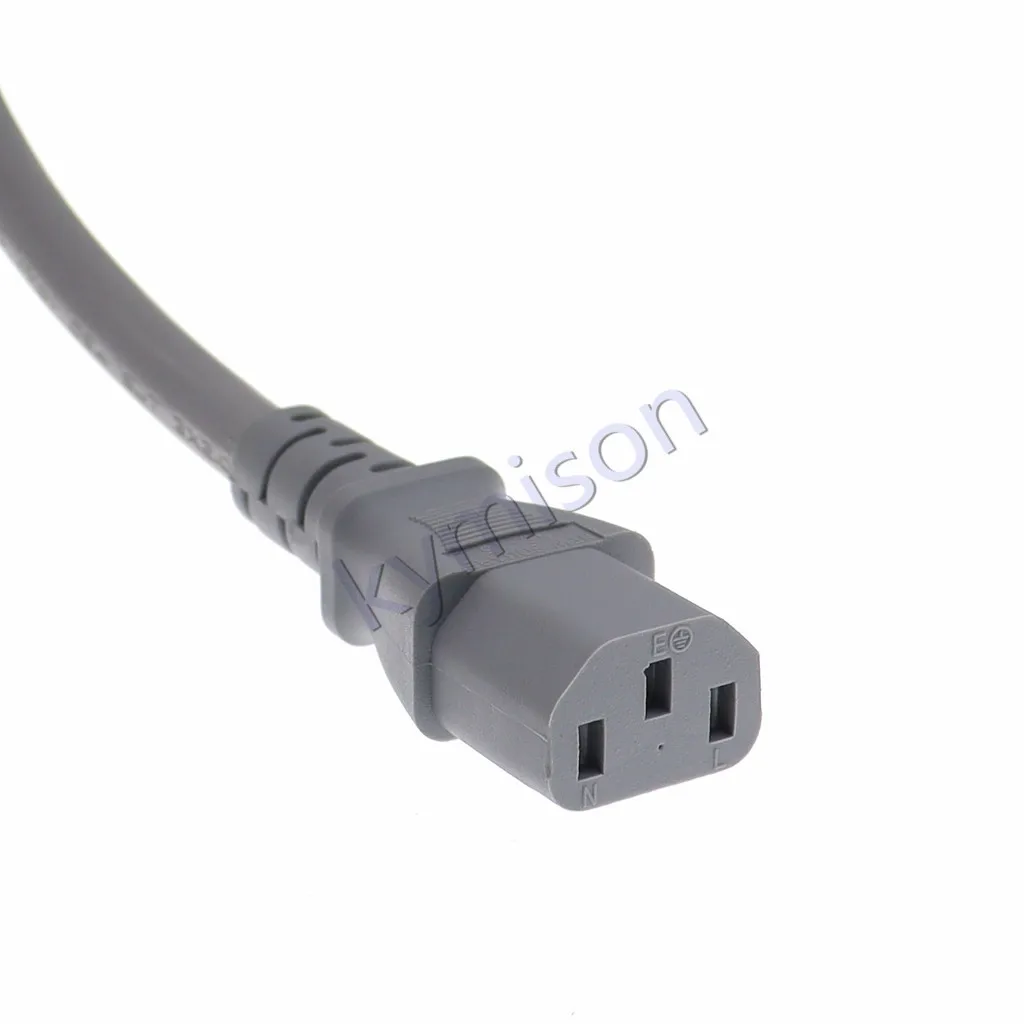 IEC320 C14 To C13 PDU UPS Extension Cable 15A 250V Male To Female 14AWG 3G2.08mm Grey 1.8m