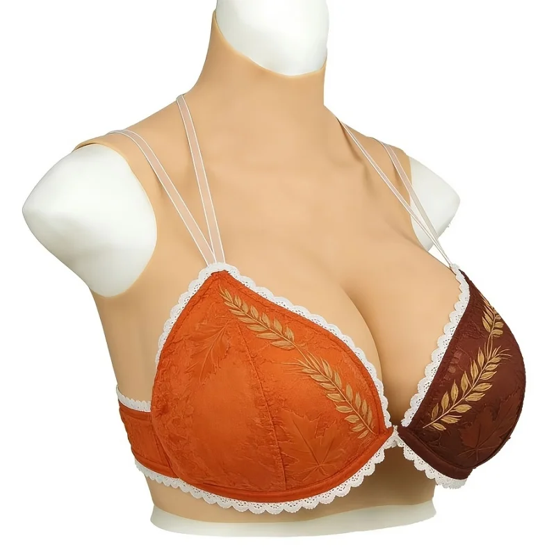 Ultrathin 2TH GEN Fake Silicone Breast Forms Huge Boobs C/D/E/G Cup Transgender Drag Queen Shemale Crossdress for Men