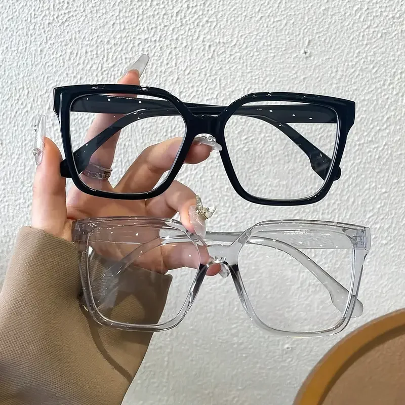 1 Stück/2 Stück/3 Stück/4 Stück elegante, einfache und stilvolle geometrische Brille mit transparenten Gläsern, geeignet für das tägliche Lesen im Büro – Detail 14