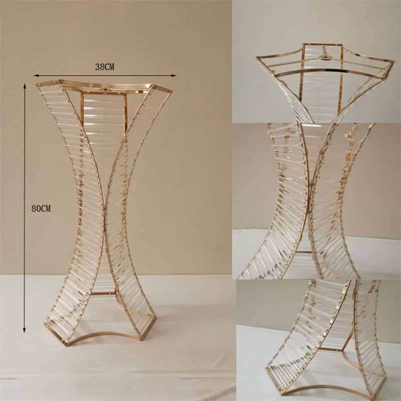 Centro de mesa de cristal acrílico de 5 piezas para boda, jarrón de fiesta, decoración artesanal, 80 CM