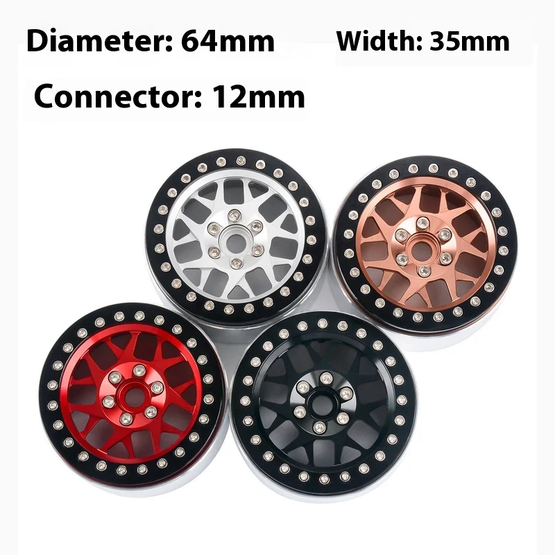 Pyfore Rc Model Remote Control Car Metal Upgrade Accessories Rilaluo Trx4 Yikong Branch 2.2 Inches Metal Wheel Hub 64*35mm 4pc