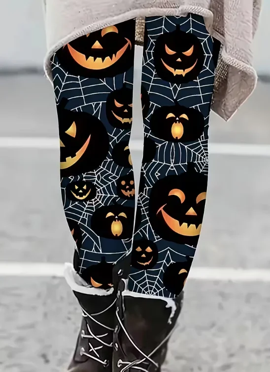 女性用ハロウィンスケルトン3Dプリントレギンス伸縮性のあるワークアウトレギンススリムタイツセクシーファッションヨガパンツトレンディクールパンツ