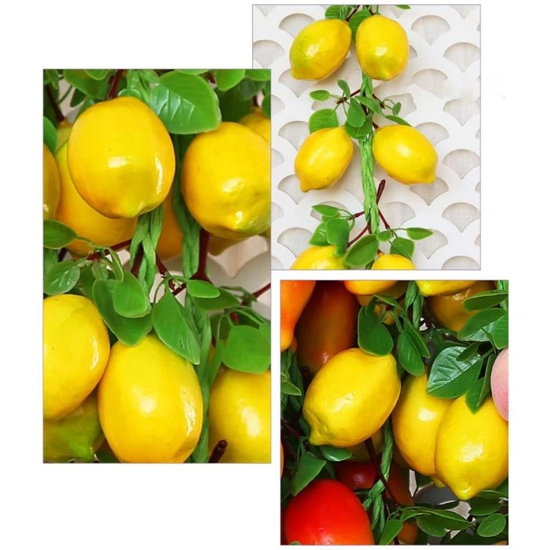 A5YD Simulation Artificial Fruit Lemon String for Restaurant Hotel Home Garden Wedding Kitchen Decoration