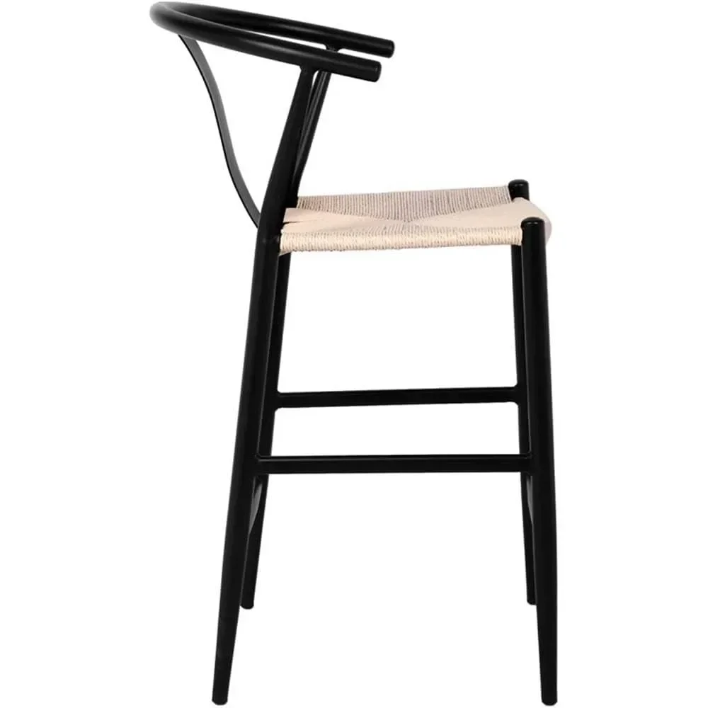 

BestsellerMid Century Modern Beige Rope Seated Stool Set of 2 894Black-C Beck Collection, Matte Black Finish