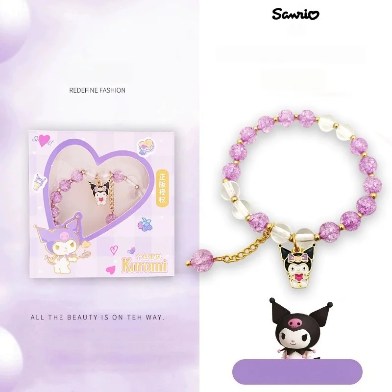 1 Stück Cinnamoroll Melody Kuromi Kawaii Süße Cartoon Anime Damen Trendige Perlenkette Accessoires Party Deko – Detail 19