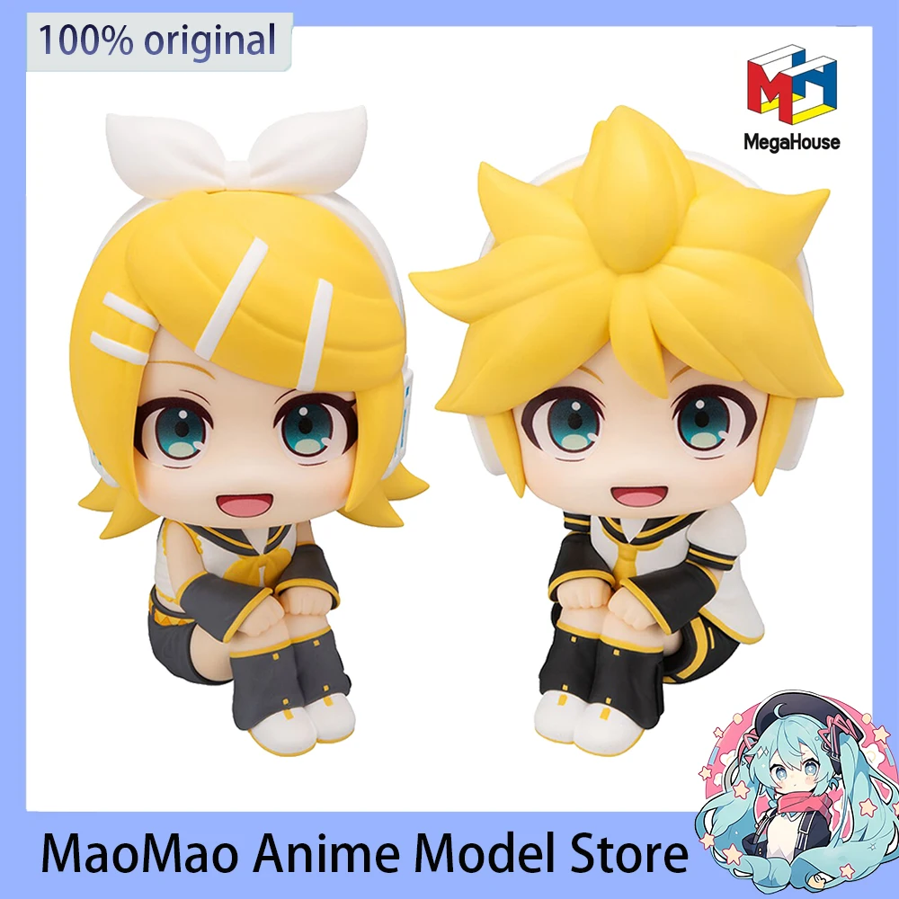 Original MegaHouse Look up Kagamine Rin Kagamine Len Actionfigur 11CM Q-Version Anime Peripheriegeräte Sammeln Sie Modell Cartoon Geschenk