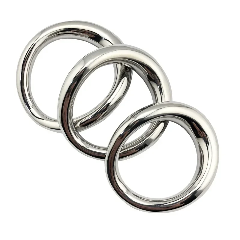 Stainless Steel Curved Lock Ring Metal Scrotum Stretcher Heavy Penis Bondage Cock Ring Male Delay Ejaculation Sex Toy for Men