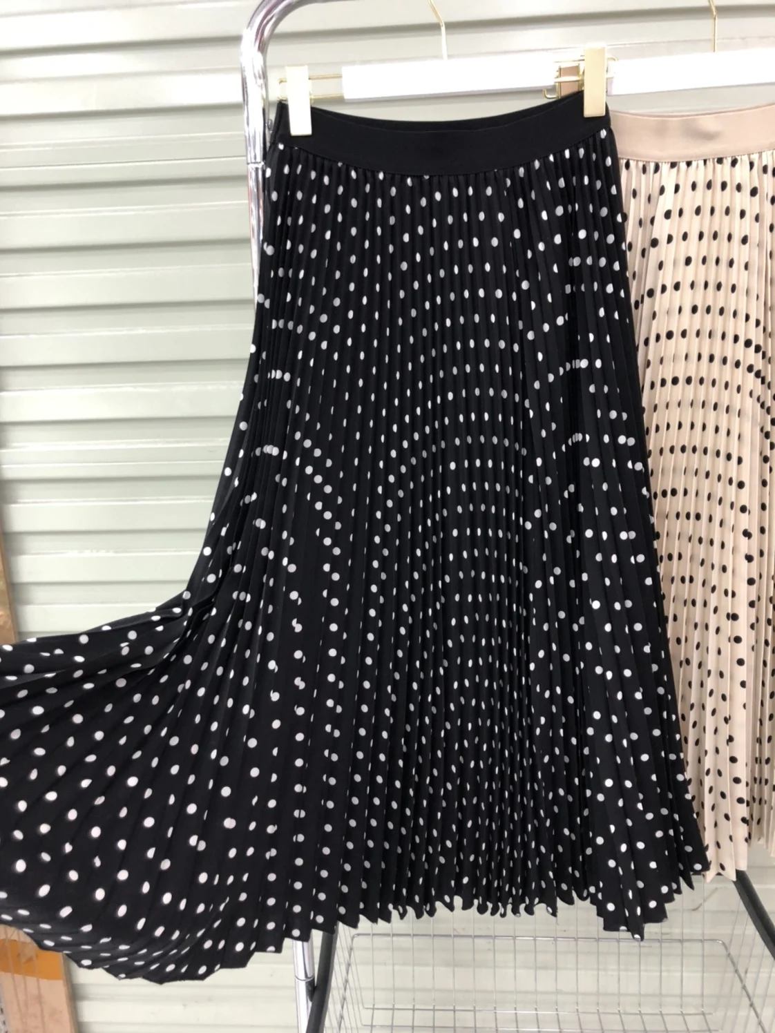 Koran Fashion Elegant Polka-dot Pleated Skirt Women Kawaii Elastic Waist Boho Long Skirt High Quality Faldas 2024 Spring Summer