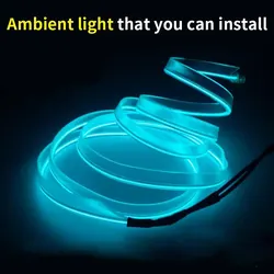 3M Interni Auto Lampada Decorativa A Led EL Cablaggio Striscia Al Neon Per Auto FAI DA TE Flessibile Luce Ambientale USB Atmosfera di Festa Diodo