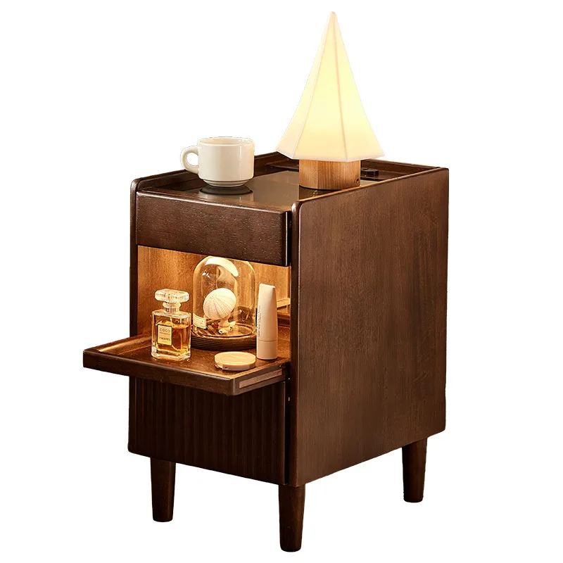 Solid wood bedside table ultra-narrow bedside crevice cabinet small household bedroom