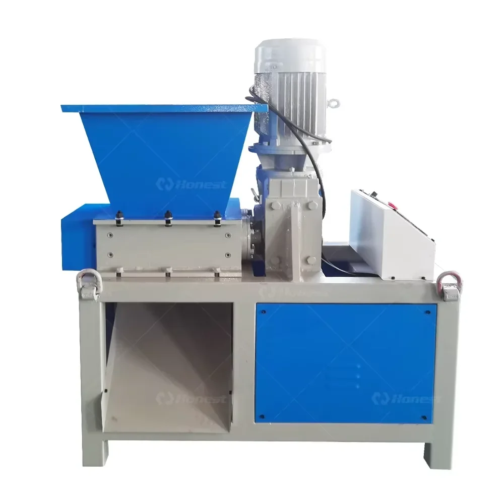 Plastic Recycling Mini Double Shaft Garbage Scrap Crusher Shredder Machine Small Metal Plastic Shredder 300 Model