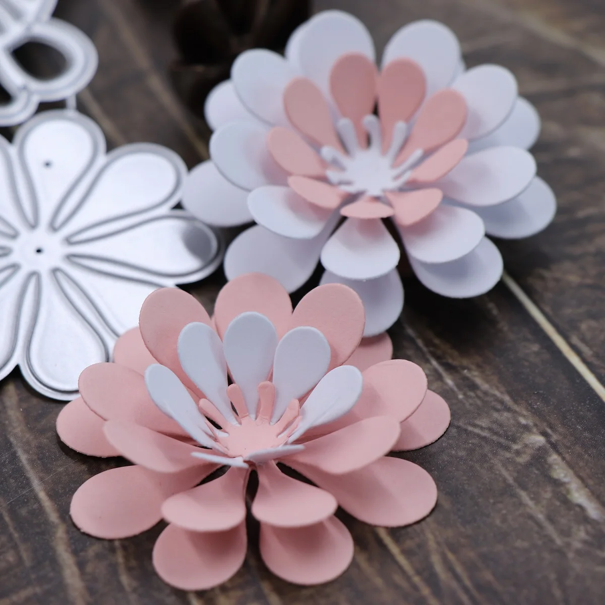 Flower Petals Metal Cutting Dies for Scrapbooking DIY Album Embossing Greeting Card Die Cuts 3D Flowers Dies Cutting 2024 New