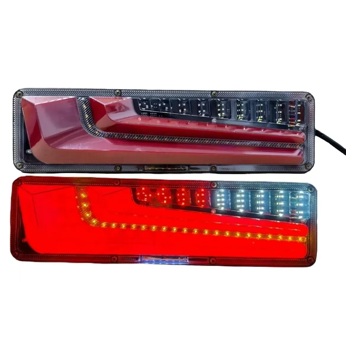 Pop 2pcs Waterproof Universal Super Bright Led Trailer For Large Trucks Rear Taillight 24v Assembly For Water Turning