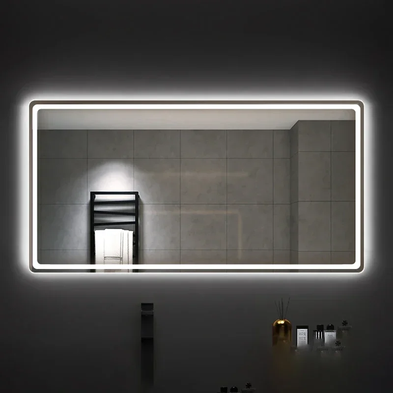 Large Mirror Wall Mounted Bathroom Vanity Mirror With Led Light Large Luxe Room Mirror Smart Make Up Espejo Bano Home Design