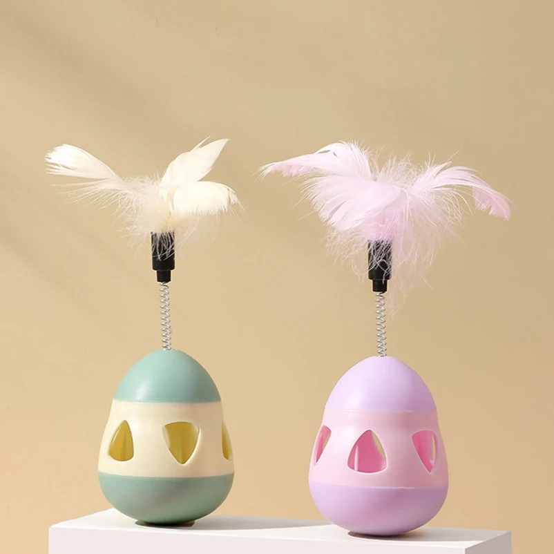 Novo copo de brinquedo para gatos com penas que vazam brinquedos provocam palitos para gatos e gatos são autoeccentes e aliviam o tédio.